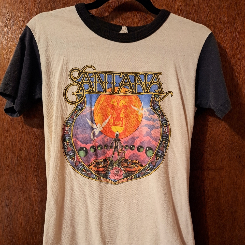 1979 Santana Concert Raglan Band Tee Ultra Rare, Size Medium, Vintage, Olympus